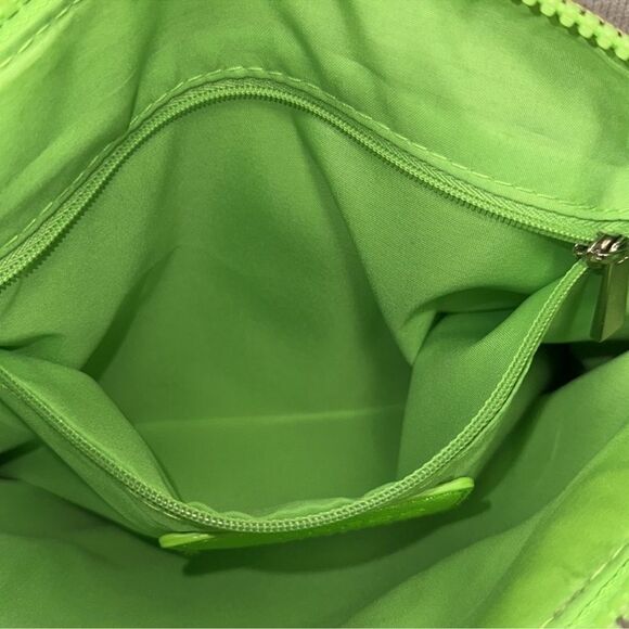 EXPRESS Linen Cotton Bright Neon Watermelon Sequined Tasseled Zip Clutch - Picture 7 of 9